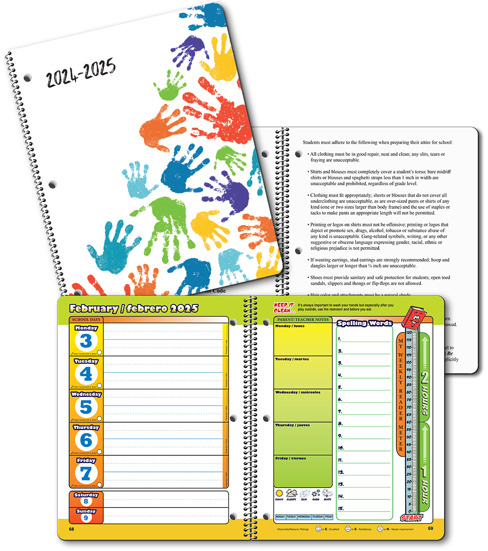 Meridian Student Planners Custom Primary Elementary Middle High School ...